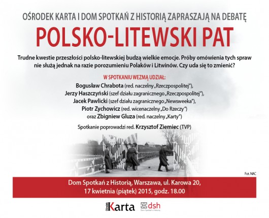 Debata „Polsko-litewski pat” – zaproszenie (źródło: mat. pras. Ośrodka Karta)