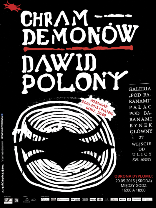 Wystawa „Chram demonów” Dawida Polonego – plakat (źródło: materiał prasowy organizatora)
