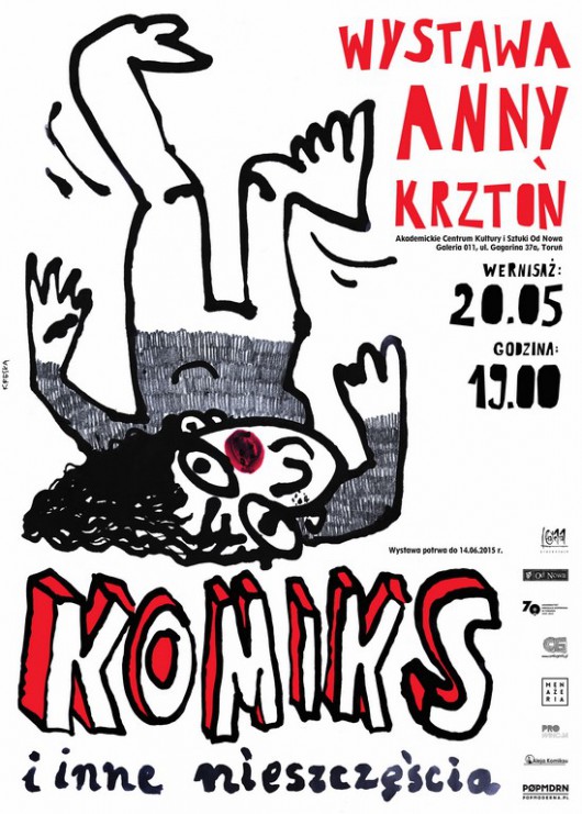 Plakat wystawy Anny Krztoń „Komiks i inne nieszczęścia” (źródło: materiały prasowe organizatora) 