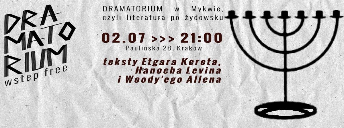 Dramatorium w Mykwie, czyli literatura po żydowsku – plakat (źródło: materiały prasowe)