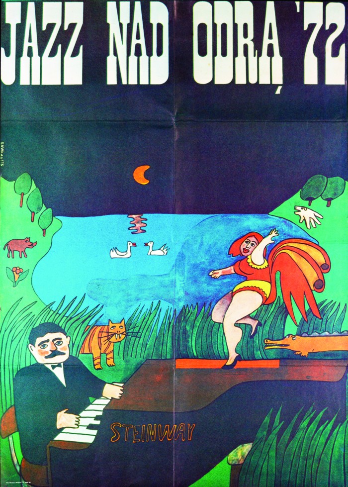 Jan Sawka, plakat Jazz nad Odra ’72, Zakład Narodowy im. Ossolińskich we Wrocławiu (źródło: materiały prasowe organizatora)