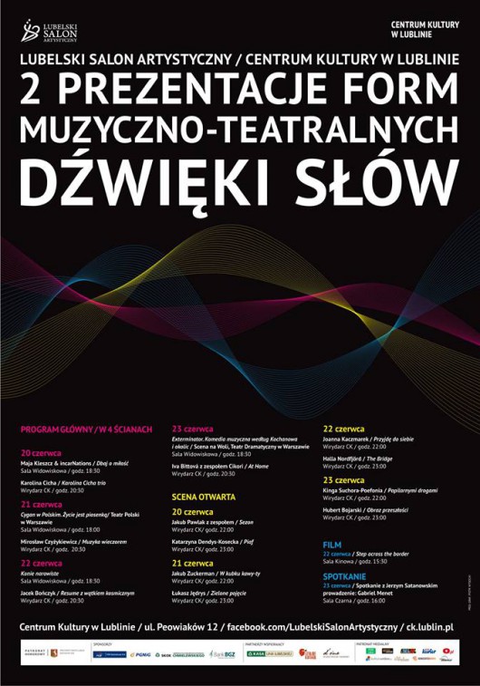 Prezentacje Form Muzyczno-Teatralnych „Dźwięki słów”, plakat (źródło: materiały prasowe)