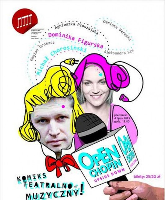 „Open Chopin: upside-down” – plakat, Teatr Muzyczny w Toruniu (źródło: materiały prasowe)