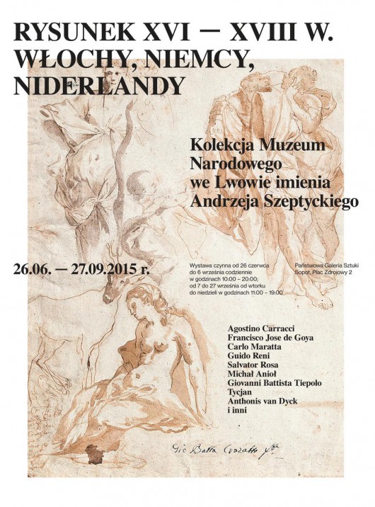„Rysunek XVI–XVIII w. Włochy, Niemcy, Niderlandy ze zbiorów Muzeum Narodowego we Lwowie” – plakat (źródło: materiały prasowe)