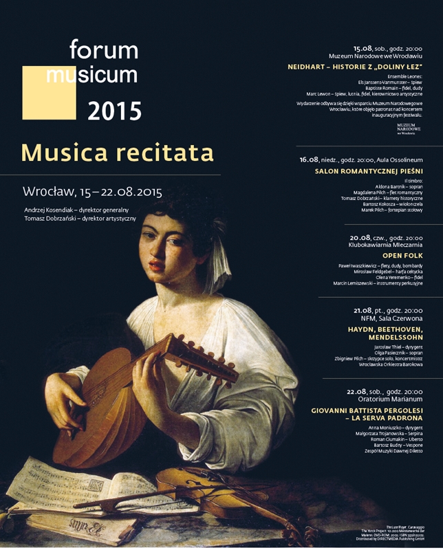 Forum Musicum 2015: Musica recitata – plakat (źródło: materiał prasowy organizatora)