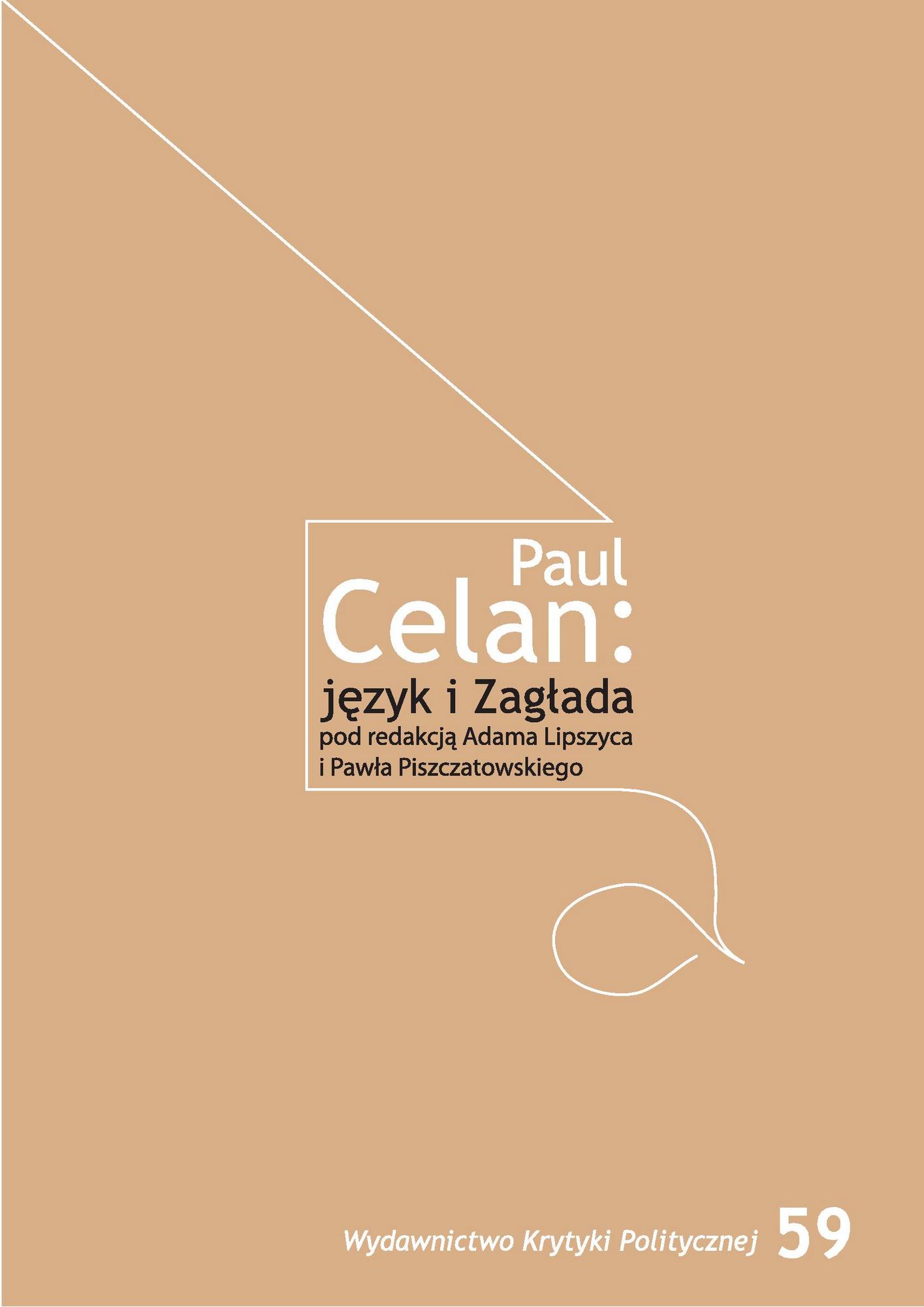 „Paul Celan: język i Zagłada” – okładka (źródło: materiały prasowe wydawcy)