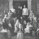 Służba dworska przed szpitalem ufundowanym przez Michała Karskiego, Włostowo 1909 r. Ze zbiorów Juliusza Karskiego (źródło: materiały prasowe)