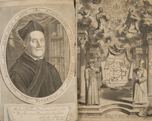 Athanasius Kircher, China Monumentis, Amsterdam, 1667 – portret autora i frontispis, fot. MNK (źródło: materiały prasowe organizatora)