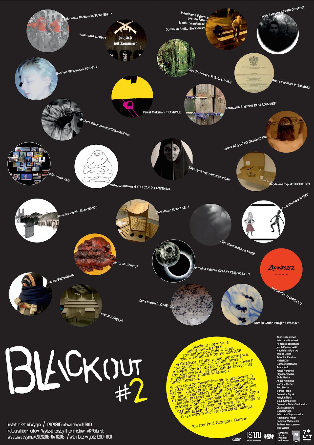 Wystawa „Black out #2”, plakat (źródło: materiały prasowe organizatora)
