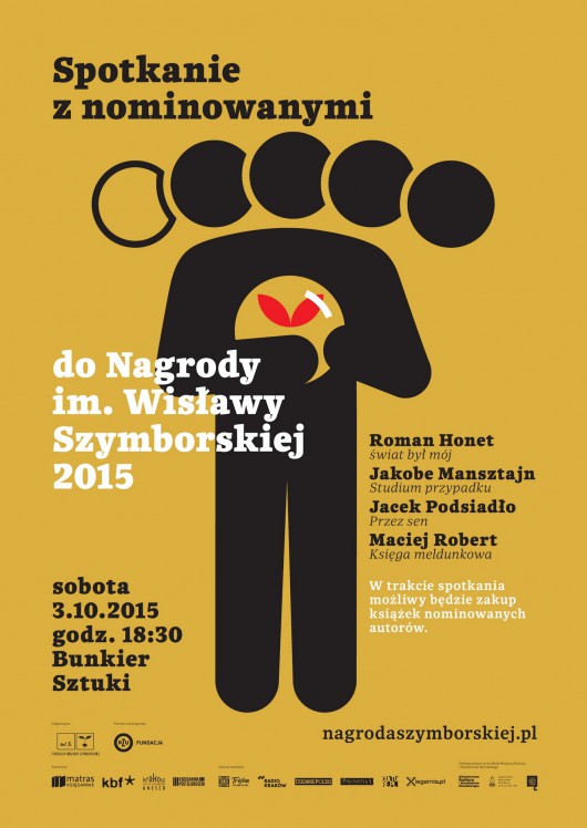 Spotkanie z nominowanymi do Nagrody im. Wisławy Szymborskiej – plakat (źródło: materiały prasowe organizatora)