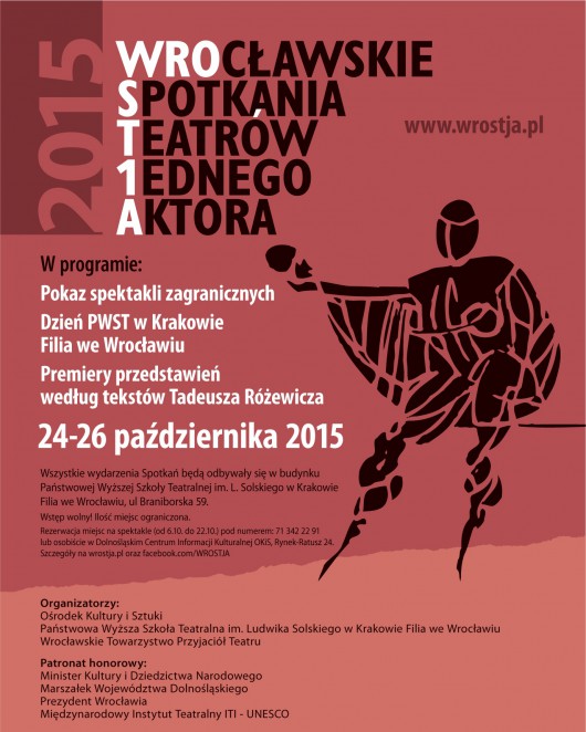 49. Wrocławskie Spotkania Teatrów Jednego Aktora – plakat (źródło: materiały prasowe organizatora)