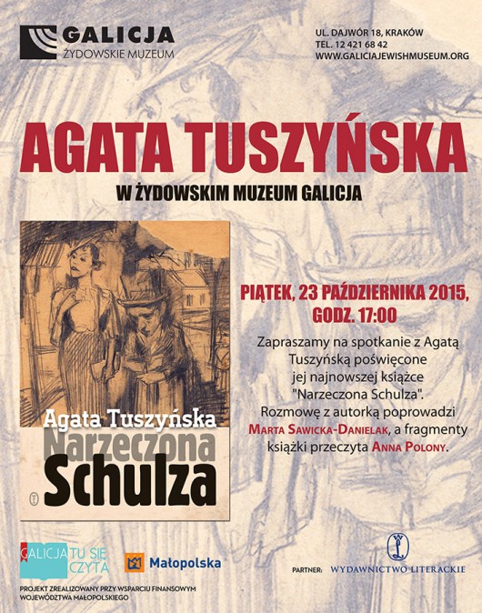 Spotkanie z Agatą Tuszyńską – plakat (źródło: materiały prasowe organizatora)