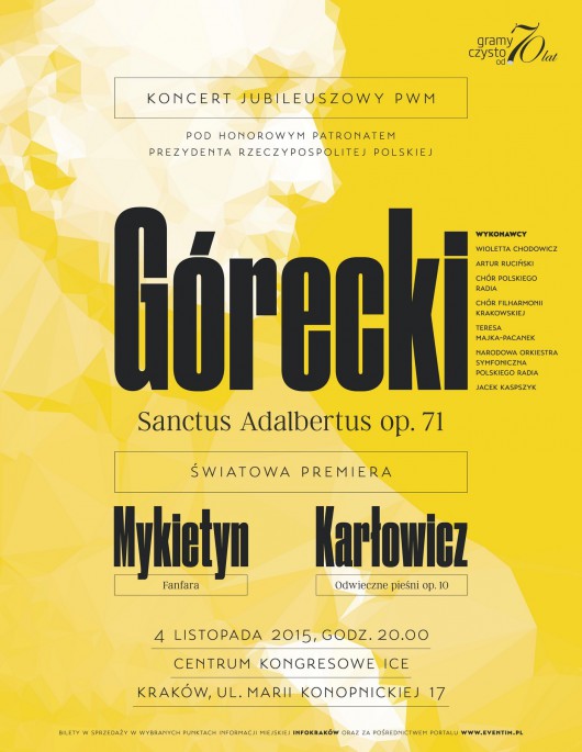 Henryk Mikołaj Górecki, „Sanctus Adalbertus” – plakat (źródło: materiały prasowe)