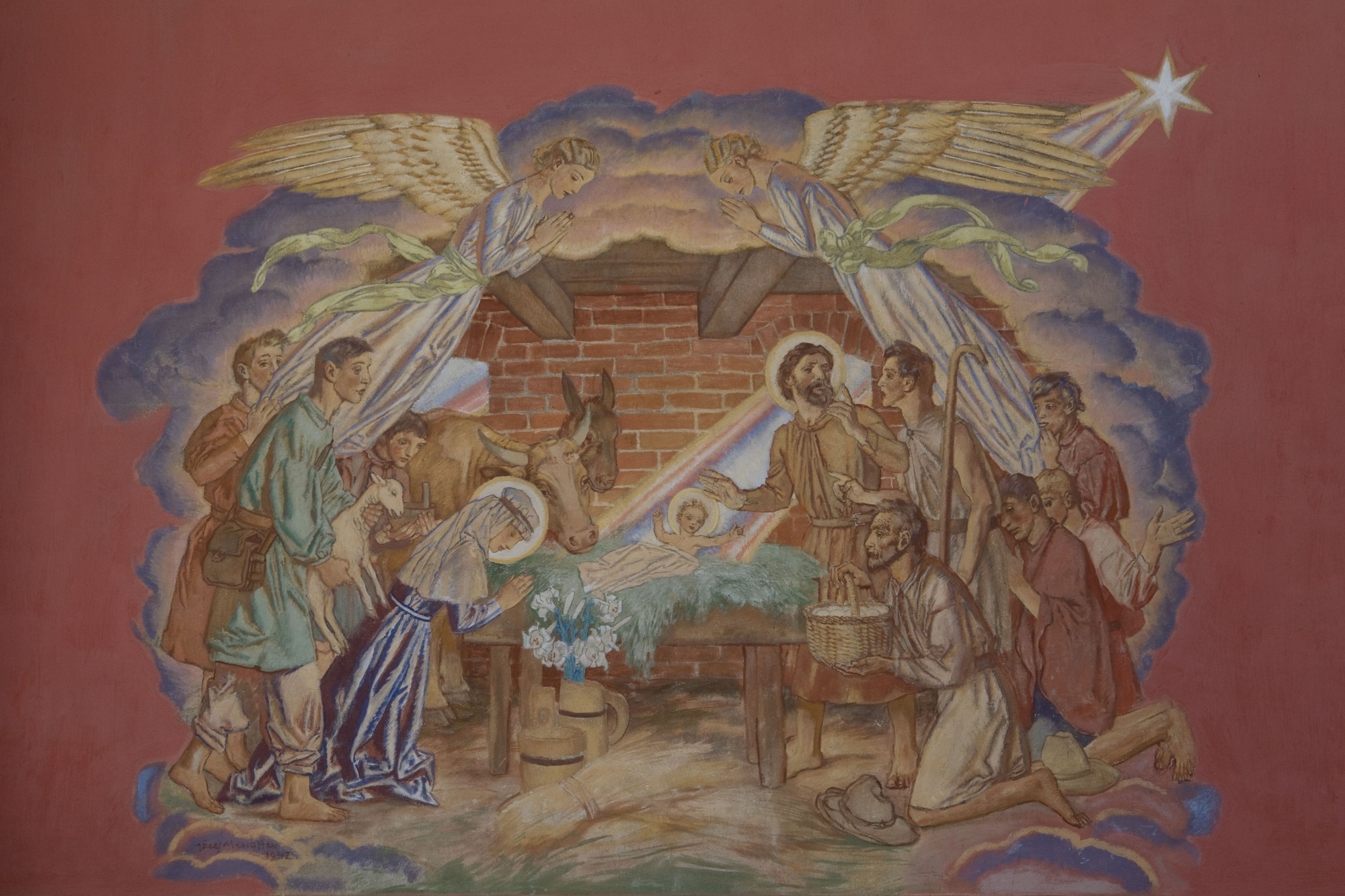 Józef Mehoffer, polichromia kościoła w Lubieniu – Boże Narodzenie, fot. MNK (źródło: materiały prasowe)