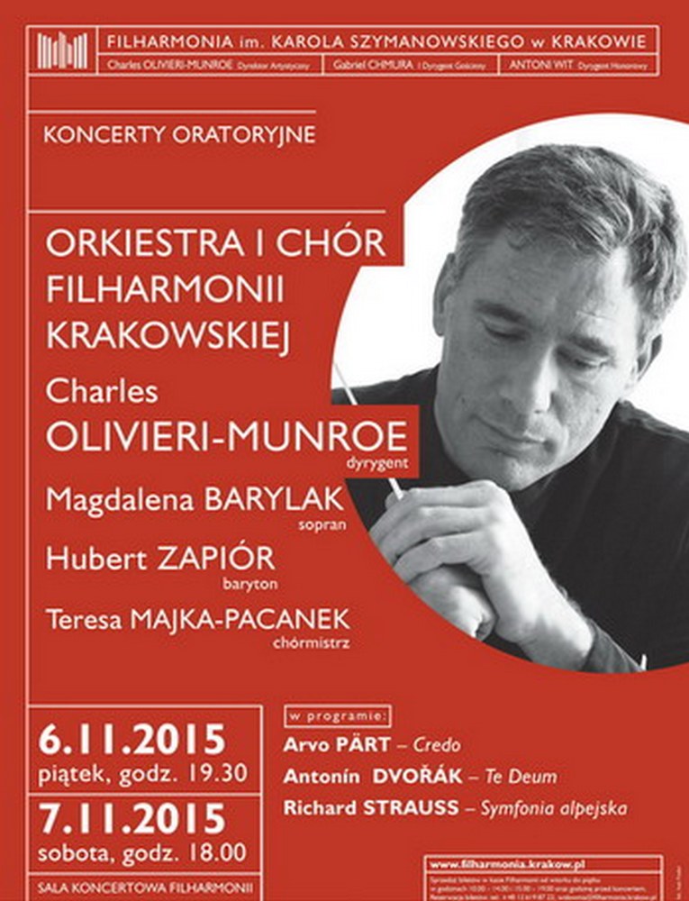 Koncerty oratoryjne w Filharmonii im. Karola Szymanowskiego w Krakowie – plakat (źródło: materiały prasowe)