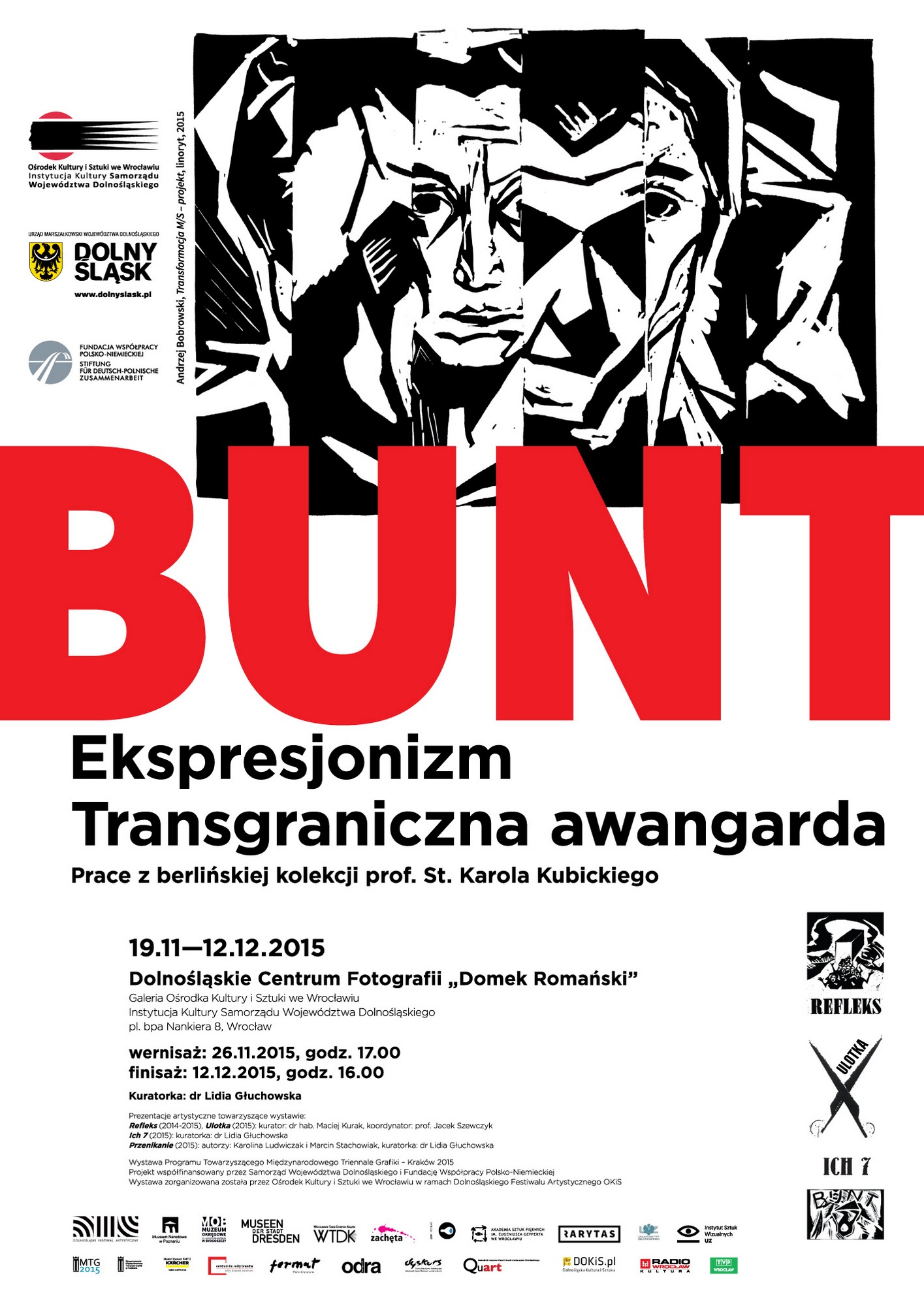 Wystawa „Bunt“ – Ekspresjonizm – Transgraniczna awangarda. Prace z berlińskiej kolekcji prof. St. Karola Kubickiego we Wrocławiu, plakat (źródło: materiały prasowe)