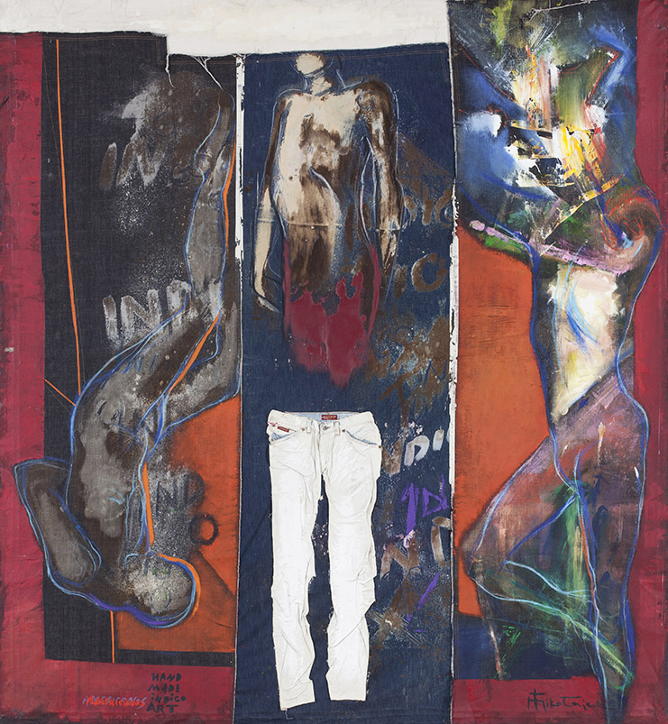 Mariusz Mikołajek, „Obraz 9. Białe spodnie”, z cyklu „Hand Made Indigo Art”, 2009 (źródło: materiały prasowe organizatora)