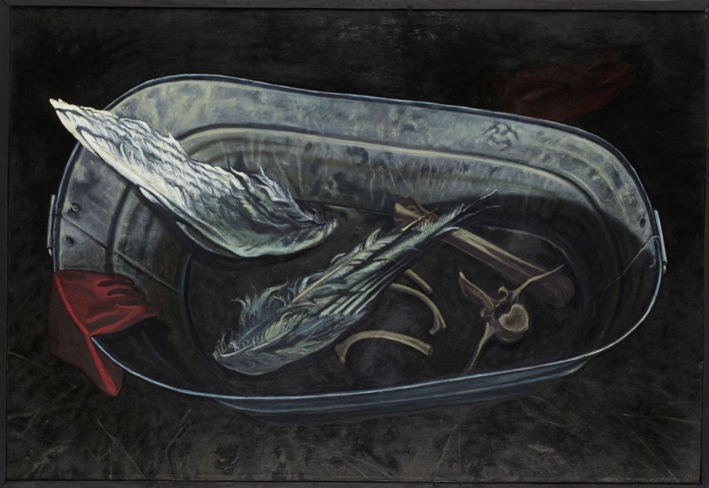 Aldona Mickiewicz, „Ikar I”, 1988/89, olej, płótno, własność artystki (źródło: materiały prasowe)