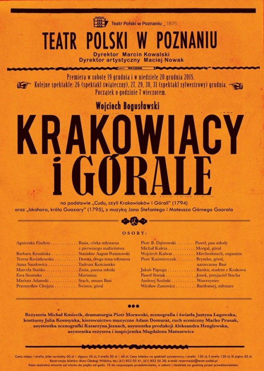 „Krakowiacy i Górale”, reż. Michał Kmiecik, plakat (źródło: materiały prasowe organizatora)