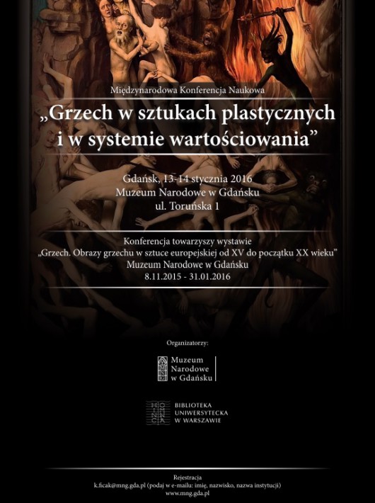 „Grzech w sztukach plastycznych i w systemie wartościowania” − plakat (źródło: materiały prasowe organizatora)