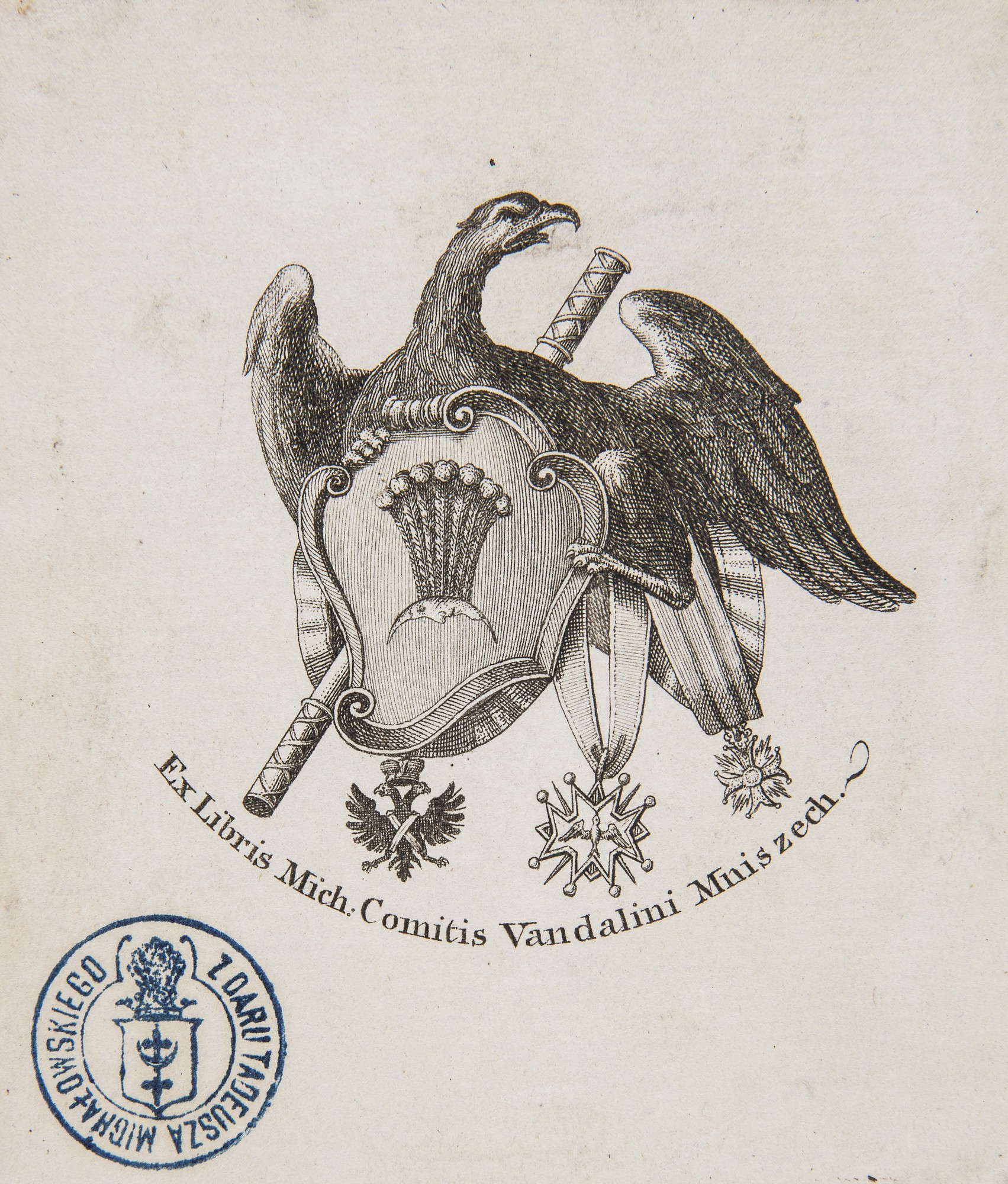 Ekslibris Michała Jerzego Wandalina Mniszcha, Warszawa, po 1783, miedzioryt (źródło: materiały prasowe)