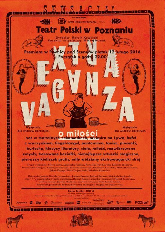 „Extravaganza o miłości”, reż. Joanna Drozda, plakat (źródło: materiały organizatora) 