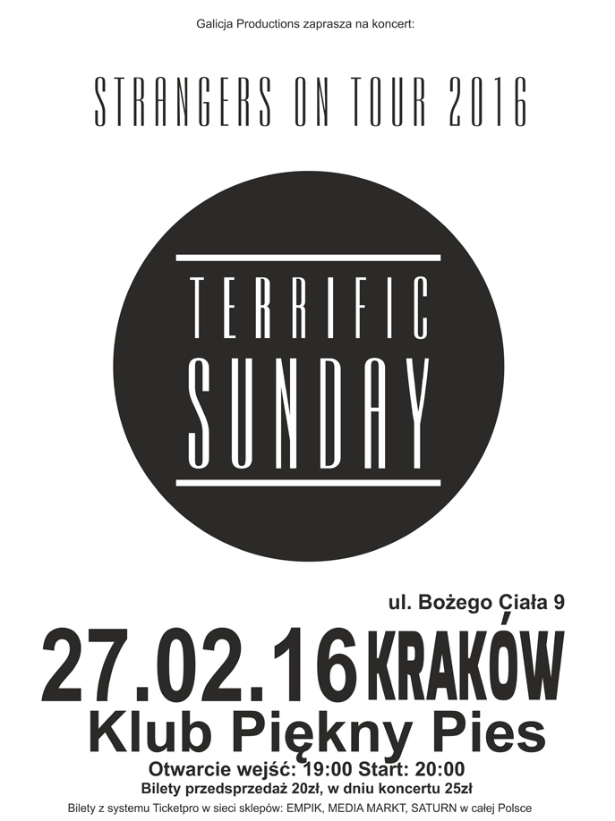 Terrific Sunday, „Strangers On Tour” – plakat (źródło: materiały prasowe organizatora)