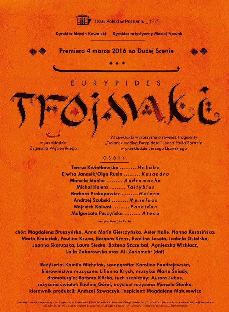„Trojanki”, reż. Kamila Michalak, plakat (źródło: materiały prasowe)