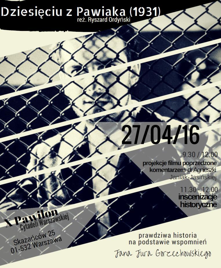 Dziesięciu z Pawiaka, plakat wydarzenia (źródło: materiały prasowe organizatora)