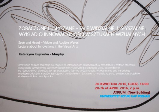 Wykład Katarzyny Kujawskiej-Murphy, „Zobaczone | Usłyszane – Fale widzialne oraz słyszalne” (źródło: materiały prasowe organizatora)