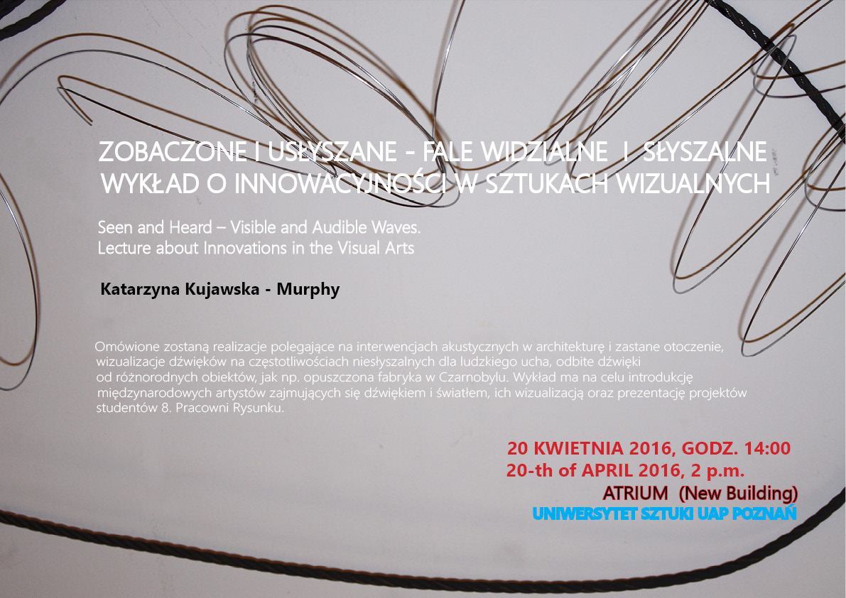 Wykład Katarzyny Kujawskiej-Murphy, „Zobaczone | Usłyszane – Fale widzialne oraz słyszalne” (źródło: materiały prasowe organizatora)