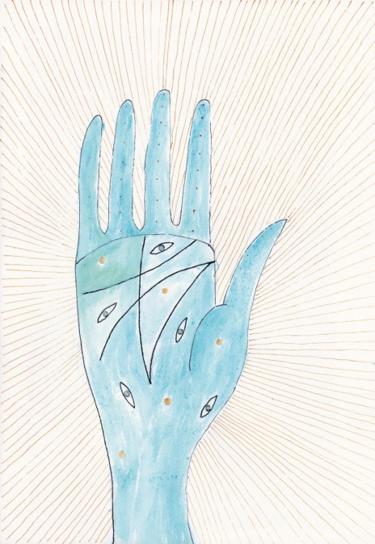 Habima Fuchs, „Dłoń otwarta”, rysunek na papierze, 2016 (źródło: materiały prasowe organizatora)