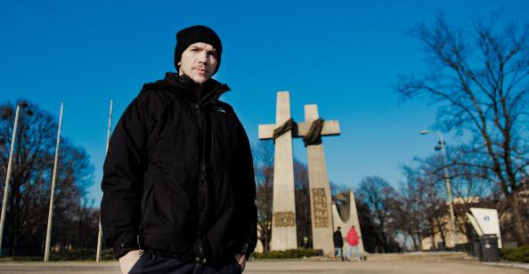 Jan Komasa na placu Mickiewicza w Poznaniu, fot. Agata Schreyner (źródło: materiały prasowe organizatora)