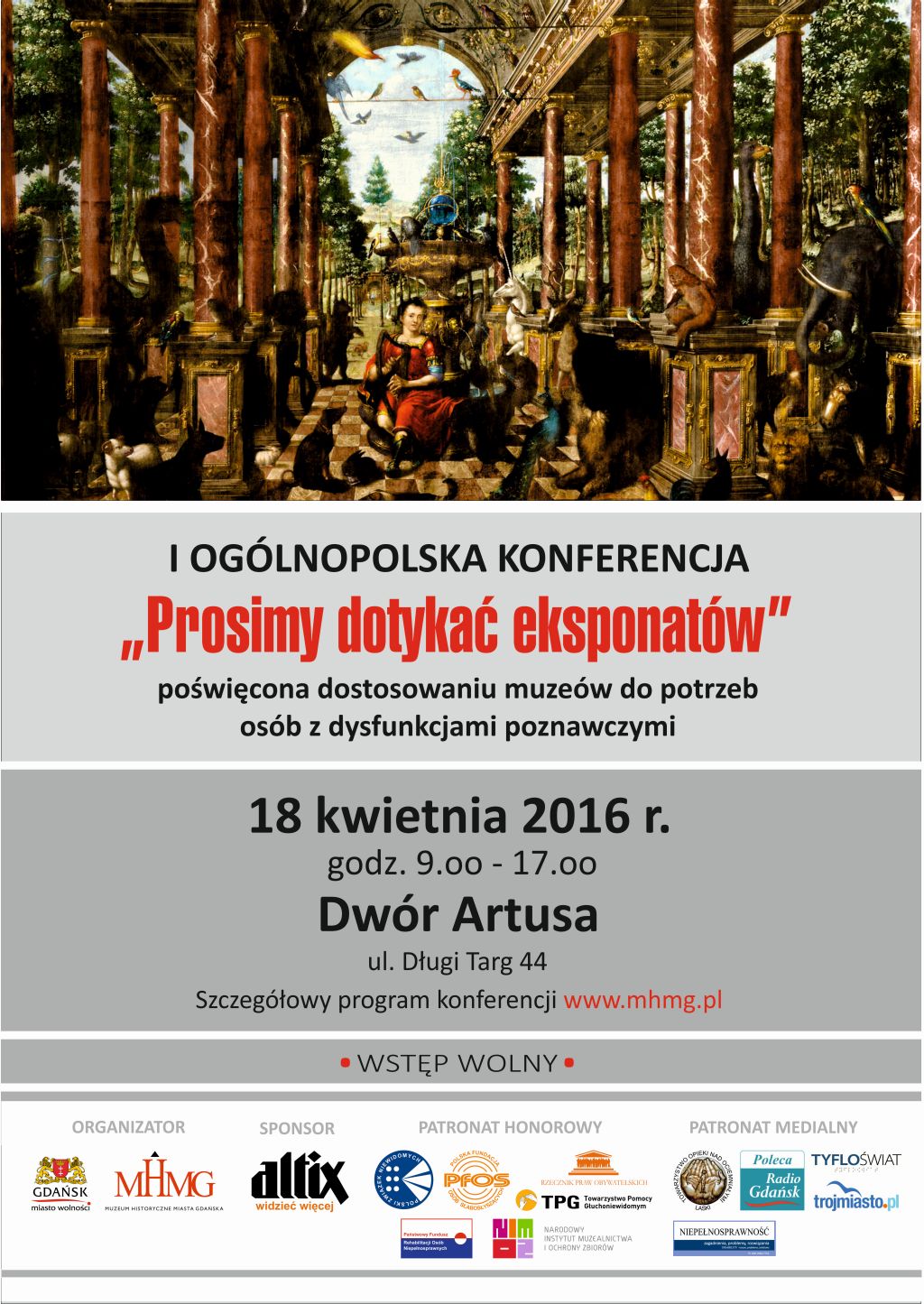 I Ogólnopolska Konferencja „Prosimy dotykać eksponatów”, plakat (źródło: materiały prasowe organizatora)