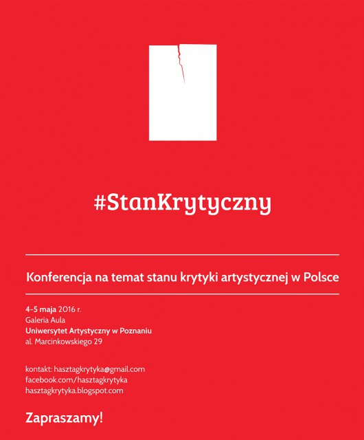 Konferencja #StanKrytyczny – plakat (źródło: materiały prasowe organizatora)