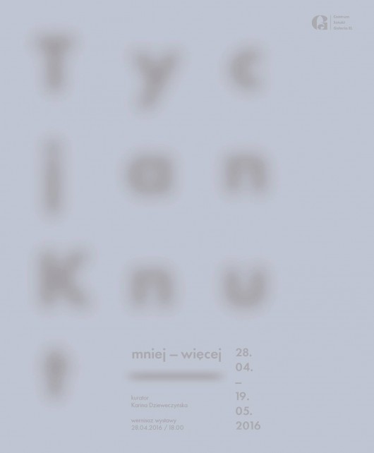 Tycjan Knut, „mniej-więcej” – plakat (źródło: materiały prasowe organizatora)