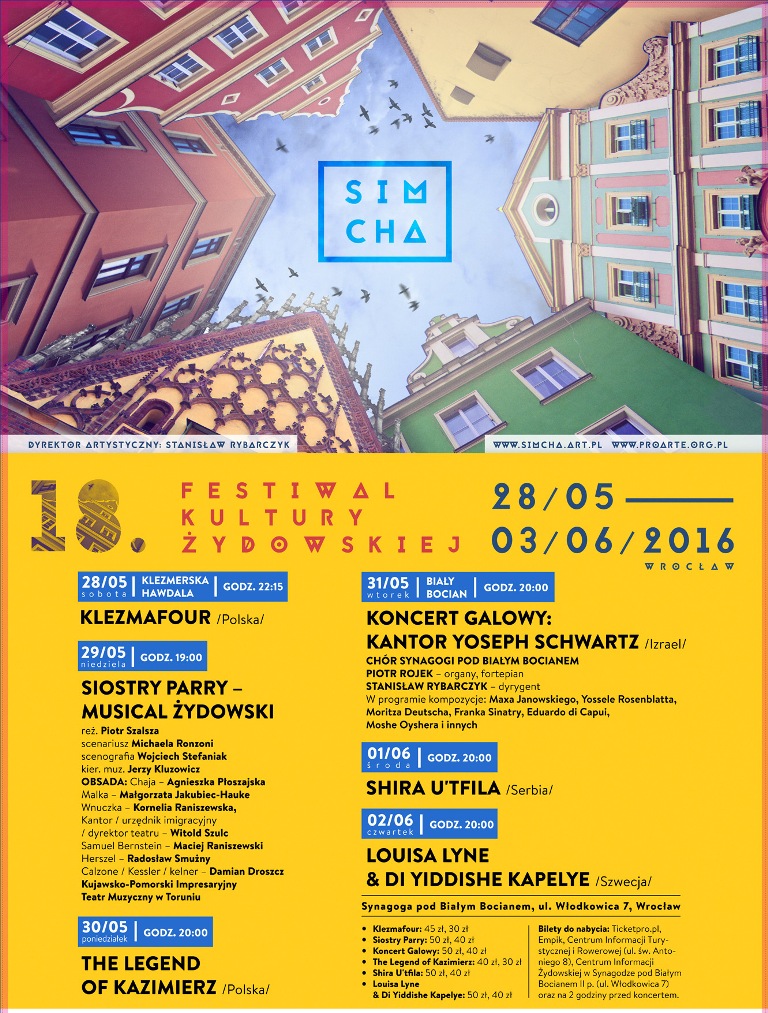 Festiwal Kultury Żydowskiej Simcha – plakat (źródło: materiały prasowe organizatora)