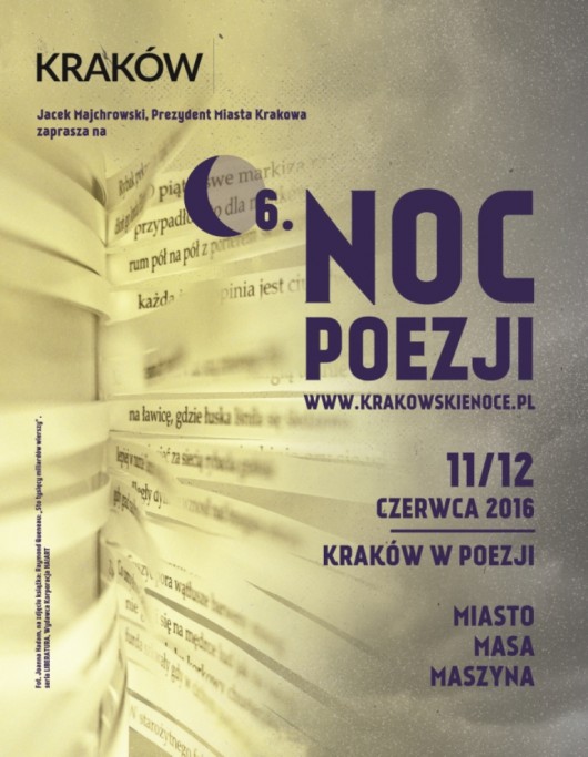 „Kraków w poezji: Miasto Masa Maszyna” – plakat (źródło; materiały prasowe organizatora)