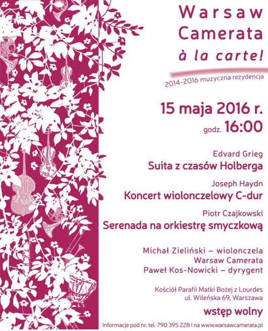 „Warsaw Camerata à la carte!” – muzyczna rezydencja 2014–2016, plakat (źródło: materiały prasowe organizatora)