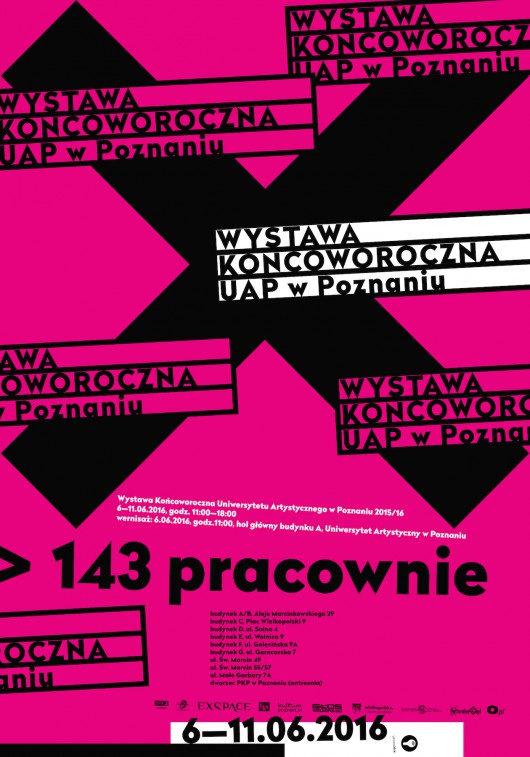 „143 pracownie – Wystawa Końcoworoczna UAP w Poznaniu” – plakat (źródło: materiały prasowe organizatora)