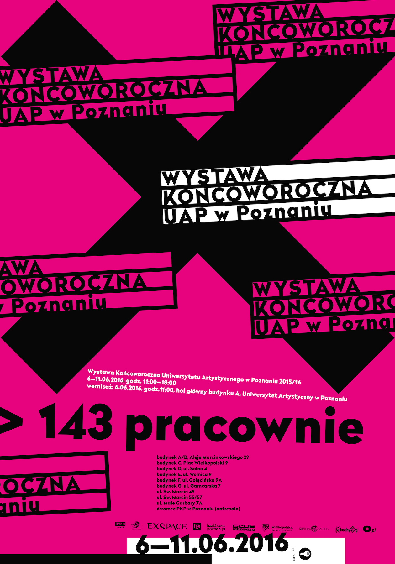 „143 pracownie – Wystawa Końcoworoczna UAP w Poznaniu” – plakat (źródło: materiały prasowe organizatora)