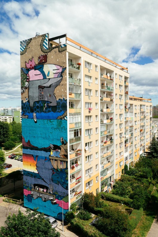 Mural autorstwa SAMBE84, Osiedle Zaspa w Gdańsku (źródło: materiały prasowe organizatora)