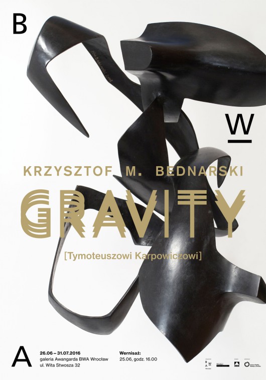 Krzysztof M. Bednarski, „Gravity. Tymoteuszowi Karpowiczowi” – plakat (źródło: materiały prasowe organizatora)