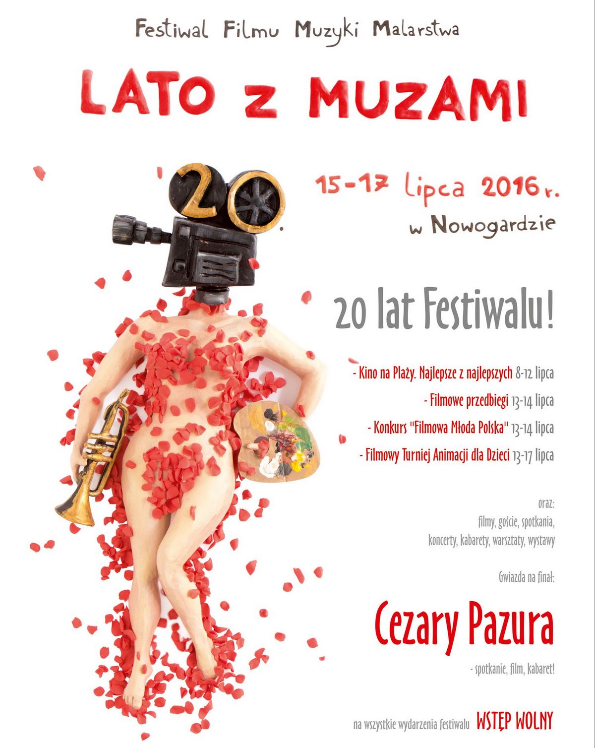 „20. Festiwal Filmu Muzyki Malarstwa Lato z Muzami” – plakat (źródło: materiały prasowe organizatora)