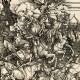 Albrecht Dürer, „Czterech jeźdźców Apokalipsy”, 1511, z cyklu „Apocalypsis cum figuris”, papier, drzeworyt wzdłużny, 39,6 x 28,1, Muzeum Narodowe w Gdańsku (źródło: materiały prasowe organizatora)