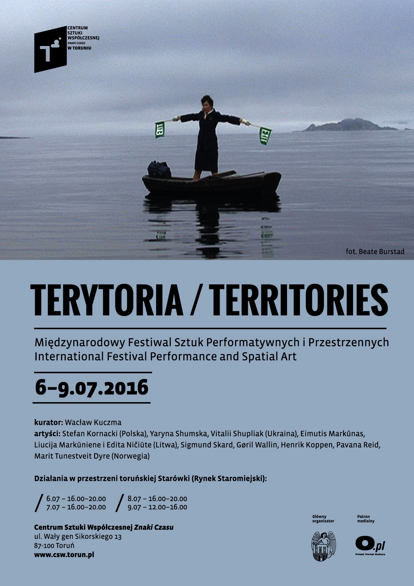 Międzynarodowy Festiwal Sztuk Performatywnych i Przestrzennych Terytoria/Territories – plakat (źródło: materiały prasowe organizatora)