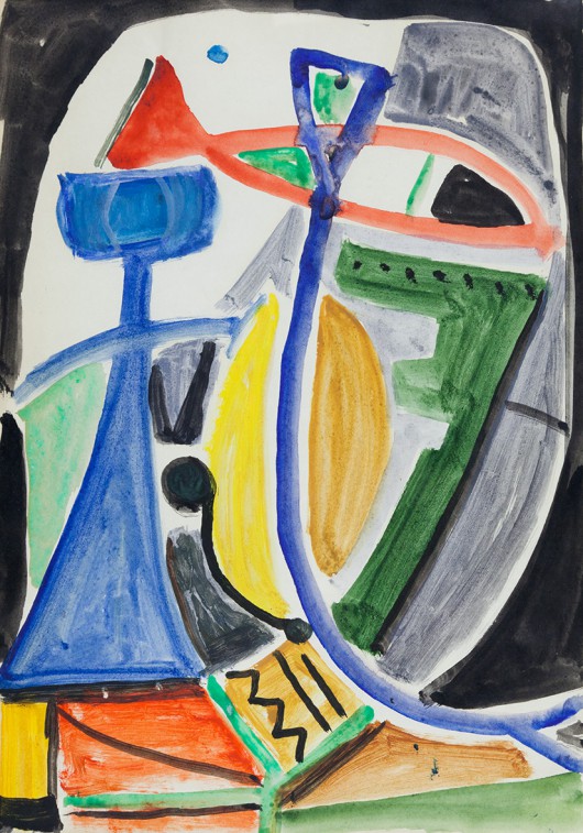 Jonasz Stern „Kompozycja z kolorową rybą” 1948 (źródło: materiały prasowe organizatora)