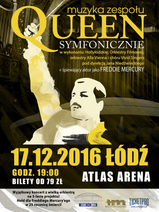 „Queen Symfonicznie w Atlas Arenie!” – plakat (źródło: materiały prasowe organizatora)