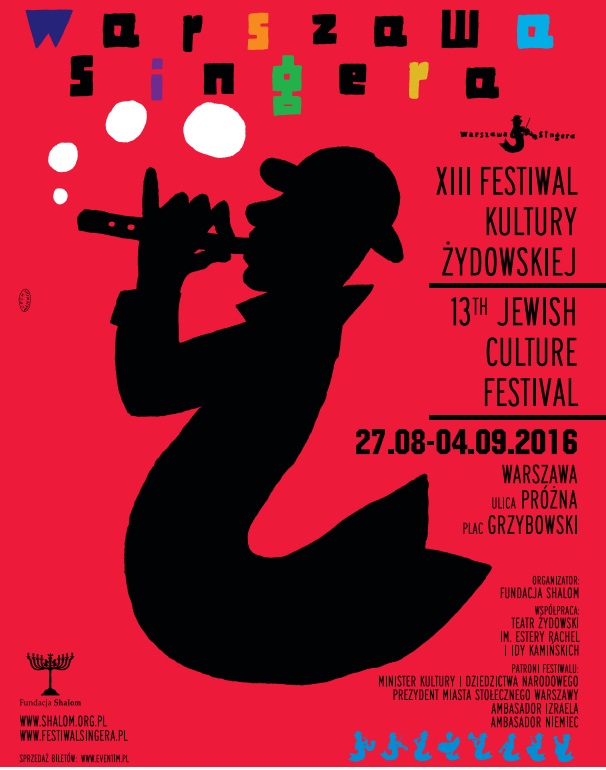 „Singer Jazz Festiwal – Festiwal Kultury Żydowskiej Warszawa Singera” – plakat (źródło: materiały prasowe organizatora)