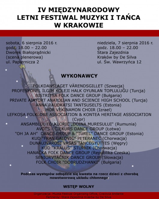  „IV Letni Festiwal Muzyki i Tańca” – plakat (źródło: materiały prasowe organizatora)